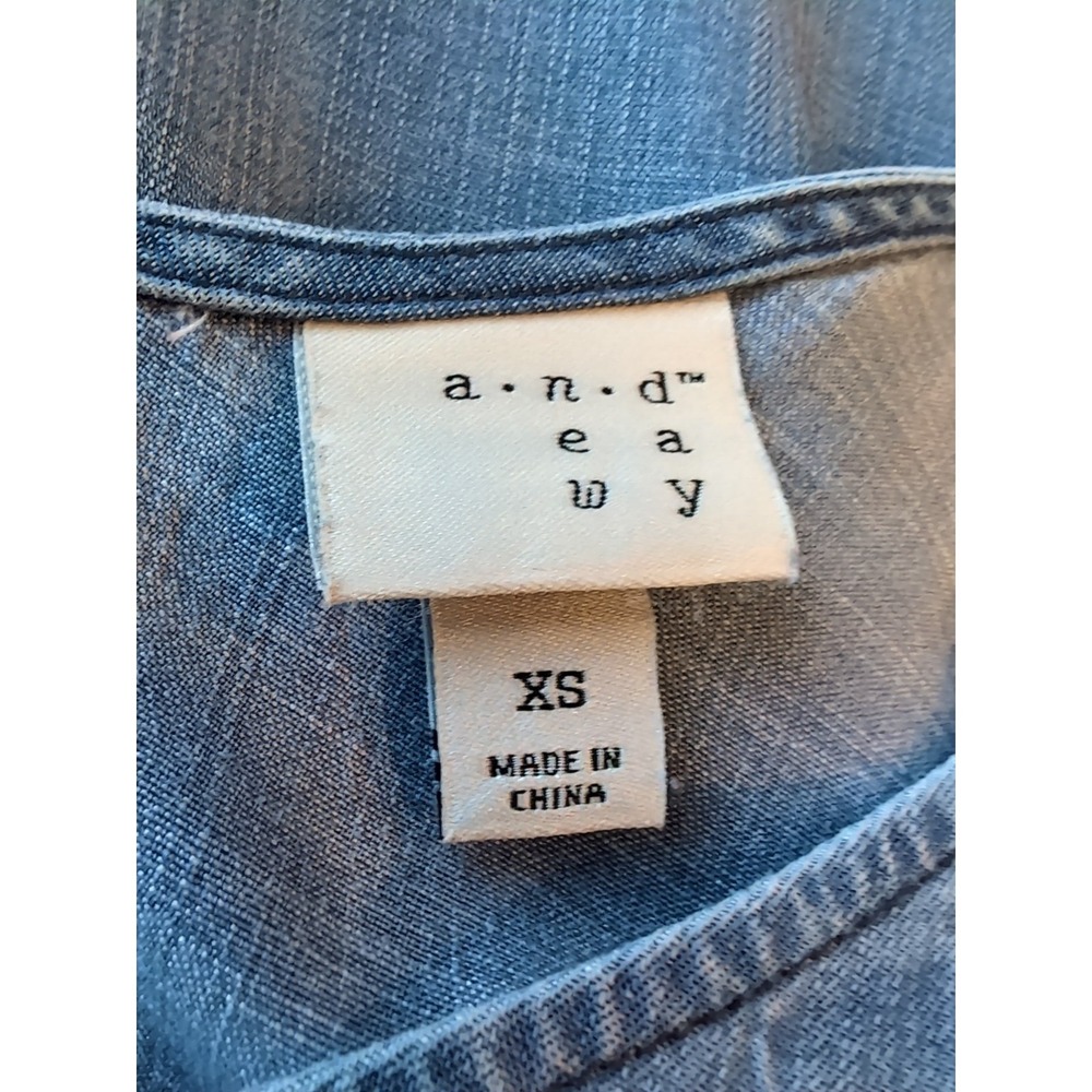 A New Day Women's Pantsuit Size‎ XS Side Pockets Missing Belt 100% Lyocell Denim - Picture 3 of 5